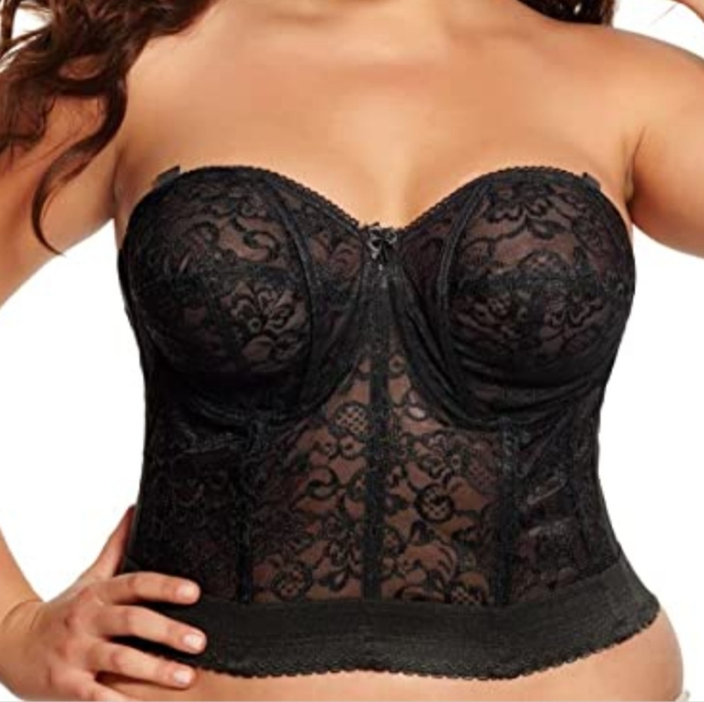 Goddess Black Lace Strapless Bra